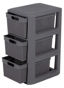 Homeplast Συρταριέρα 3 θέσεων Γκρι GABRI 3 33x26x50 cm