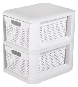 Homeplast Συρταριέρα Norma 2 διάτρητη Λευκή 33x26x34 cm