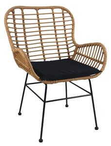 Καρέκλα Κήπου ArteLibre ABUDIUS Φυσικό/Μαύρο Μέταλλο/Rattan 60x60x85cm