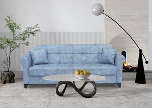 AZUR BLUE GREY ΥΦΑΣΜΑ 3ΘΕΣΙΟΣ ΚΑΝΑΠΕΣ/ΚΡΕΒΑΤΙ ΜΕ ΑΠΟΘ.ΧΩΡΟ 210X80εκ. - ZITA PLUS