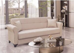 AZUR LIGHT BROWN ΥΦΑΣΜΑ 3ΘΕΣΙΟΣ ΚΑΝΑΠΕΣ/ΚΡΕΒΑΤΙ ΜΕ ΑΠΟΘ.ΧΩΡΟ 210X80εκ. - ZITA PLUS