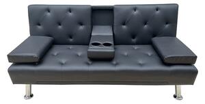 REST BLACK PU ΚΑΝΑΠΕΣ-ΚΡΕΒΑΤΙ 168X88εκ. - ZITA PLUS