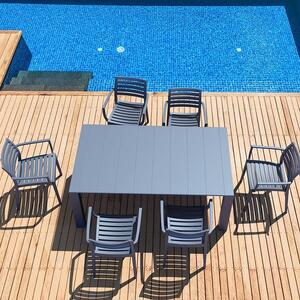 Σετ Τραπεζαρίας 7τμχ Vegas Artemis Dark Grey 100X180/220Χ75εκ. - SIESTA