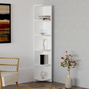 Βιβλιοθήκη γωνιακή Ravella Megapap χρώμα λευκό 25x25x160εκ