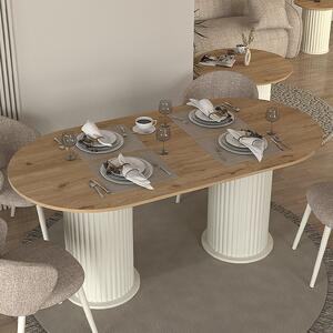 Τραπέζι Bohema Megapap χρώμα ivory - sepet oak 180x90x77,7εκ