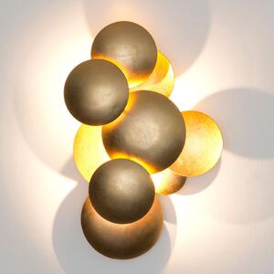 Holländer Φωτιστικό τοίχου LED BOLLADARIA, χρυσό, 42 x 27 cm, μεταλλικό, με δυνατότητα, ρυθμιζόμενος, Χρυσό / Ορείχαλκου, Σαλόνι / τραπεζαρία, Μέταλλο, σχεδιασμός