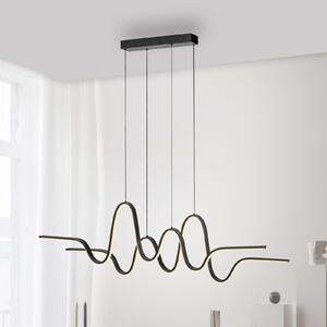 Paul Neuhaus Altitude LED κρεμαστό φωτιστικό, μαύρο, μήκος 125 cm, ρυθμιζόμενος, Μαύρο, Σαλόνι / τραπεζαρία, Μέταλλο, σύγχρονο