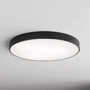 TEMAR LIGHTING Φωτιστικό οροφής Cleo με γυάλινο διαχύτη, μαύρο, Ø 78cm, ρυθμιζόμενος, Μαύρο, Σαλόνι / τραπεζαρία, Μέταλλο, σύγχρονο