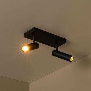 Lucide Προβολέας οροφής Grado, μήκος 25 cm, μαύρος, μέταλλο, 2 φύλλα., ρυθμιζόμενος, Μαύρο, Σαλόνι / τραπεζαρία, Αλουμίνιο, σύγχρονο