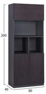 ΒΙΒΛΙΟΘΗΚΗ ΓΡΑΦΕΙΟΥ ΕΠΑΓΓΕΛΜΑΤΙΚΗ ROSEWOOD HM2089 80Χ40Χ200Υ εκ