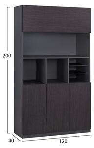 ΒΙΒΛΙΟΘΗΚΗ ΓΡΑΦΕΙΟΥ ΕΠΑΓΓΕΛΜΑΤΙΚΗ ROSEWOOD HM2088 120Χ40Χ200Υ εκ