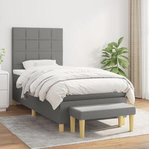 VidaXL Κρεβάτι Boxspring με Στρώμα Σκούρο Γκρι 80x200 εκ. Υφασμάτινο