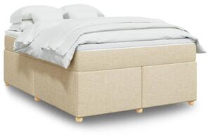 VidaXL Κρεβάτι Boxspring με Στρώμα Κρεμ 140x200 εκ. Υφασμάτινο