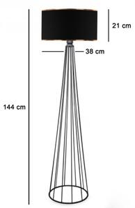 Φωτιστικό δαπέδου Firdo I pakoworld Ε27 ύφασμα-μέταλλο μαύρο Φ38x121εκ