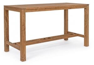 Τραπέζι Μπαρ Maricruz Μασίφ Ξύλο Teak Καφέ 180x80x105εκ. - Καφέ