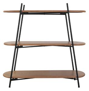 Artekko Shelf Ραφιέρα Βιβλιοθήκη 3 Επιπέδων MDF Μέταλλο Καφέ Μαύρο (108x35.5x107)cm