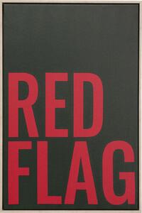 Πίνακας Καμβάς Red Flag Με Πλαίσιο Μαύρος 40x60εκ. - Μαύρο