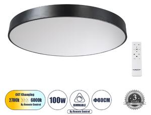 Πλαφονιέρα Οροφής LED CCT 100W Μαύρο 61204-S