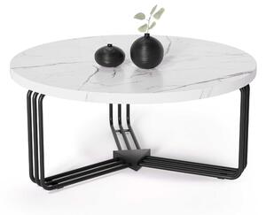 ANTICA coffee table top - white marble, frame - black (2box = 1pc) DIOMMI V-CH-ANTICA-LAW-BIAŁY