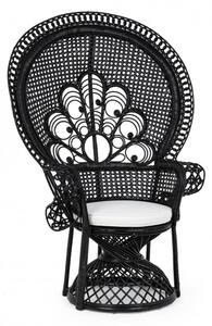 Armchair Peacock Black 106x71x148 - Μαύρο