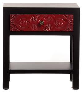 Artekko Chinoise Handmade Flower Bed Side Table with 1 Drawer (47x34x50)