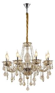 Artekko Chandelier Πολυέλαιος 8φωτος Σαμπανιζέ Κρύσταλλο (70x70x60)cm