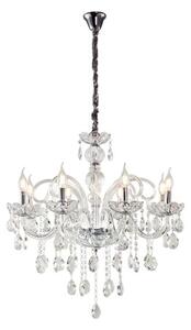 Artekko Chandelier Πολυέλαιος 8φωτος Διάφανο Κρύσταλλο (70x70x70)cm