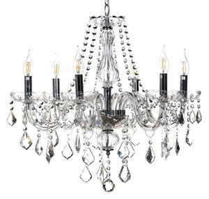 Artekko Chandelier Πολυέλαιος 6φωτος Διάφανο Κρύσταλλο (66x65x60)cm