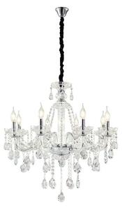 Artekko Chandelier Πολυέλαιος 8φωτος Διάφανο Κρύσταλλο (70x70x70)cm