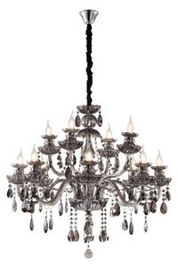 Artekko Chandelier Πολυέλαιος 12φωτος Ανθρακί Κρύσταλλο (80x80x70)cm