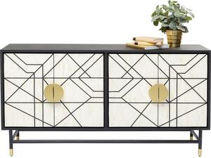 Μπουφές Credenza Μαύρο 150x40x80εκ - Μαύρο