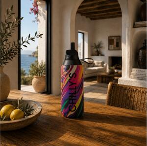 Μπουκάλι Θερμός Series 2 Flip Chilly's με πτυσσόμενο καλαμάκι, χωρητικότητα 500ml και διατήρηση θερμοκρασίας 24h κρύο - Dreamscape Cosmic Nebula