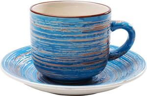 Κούπα Mug Swirl Μπλέ Κεραμικό (2/Set) - Λευκό