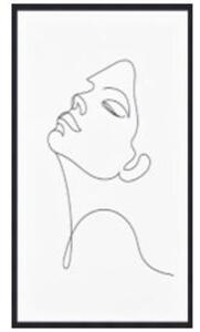 Πίνακας Drawing Lady Άσπρο/Μαύρο Γυαλί 92,8x3x62,8 εκ. - Μαύρο