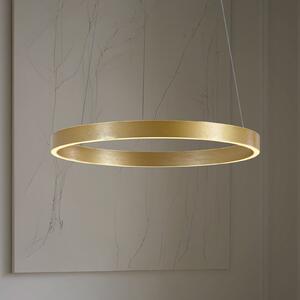 Lucande LED κρεμαστό φωτιστικό Yonam, Ø 60 cm, 1-φωτιστικό, χρυσό, CCT, ρυθμιζόμενος, Χρυσό / Ορείχαλκου, Σαλόνι / τραπεζαρία, Μέταλλο, σύγχρονο