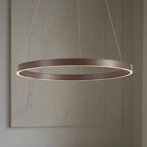 Lucande LED κρεμαστό φωτιστικό Yonam, Ø 80 cm, 1 φως, καφέ, CCT, ρυθμιζόμενος, Καφέ / Σκουριάς, Σαλόνι / τραπεζαρία, Μέταλλο, σύγχρονο