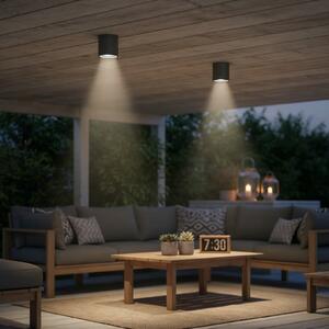 IDEAL LUX Ideal Lux Φωτιστικό οροφής Gun, ανθρακί, αλουμίνιο, IP44, GU10, ρυθμιζόμενος, Γκρι, Μπάνιο, Αλουμίνιο