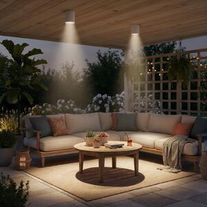 IDEAL LUX Ideal Lux Φωτιστικό οροφής Gun, λευκό, αλουμίνιο, IP44, GU10, ρυθμιζόμενος, Λευκό, Μπάνιο, Αλουμίνιο
