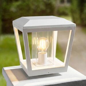 Lucande Φωτιστικό βάσης Dunia, λευκό, μέταλλο, 24cm, E27, IP54, ρυθμιζόμενος, Λευκό, Μέταλλο, σύγχρονο