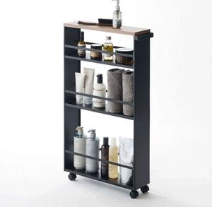 Ραφιέρα Επιδαπέδια 3 Θέσεων Tower Slim YMZK3628 13x47,5x80,5cm Black Yamazaki