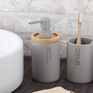 Dispenser Μπάνιου 280ml (Φ7.5x17) T-D L.Grey/Bamboo 62101183