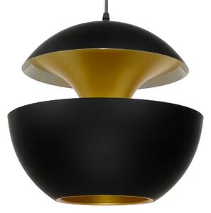 GloboStar® SEVILLE BLACK 01269 Μοντέρνο Κρεμαστό Φωτιστικό Οροφής Μονόφωτο 1 x E27 AC220-240V IP20 - Φ35 x Υ35cm - Μαύρο Μεταλλικό Φιγούρα