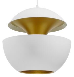 GloboStar® SEVILLE WHITE 01268 Μοντέρνο Κρεμαστό Φωτιστικό Οροφής Μονόφωτο 1 x E27 AC220-240V IP20 - Φ35 x Υ35cm - Λευκό Μεταλλικό Φιγούρα