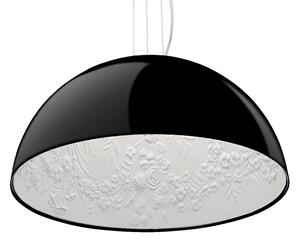 GloboStar® SERENIA BLACK 01151 Μοντέρνο Κρεμαστό Φωτιστικό Οροφής Μονόφωτο 1 x E27 AC220-240V - Φ40 x Υ20cm - Μαύρο Γύψινο Καμπάνα