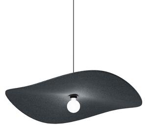 Wever & Ducré Lighting WEVER & DUCRÉ Κρεμαστό φωτιστικό Wave Soft 3.0 από φελτ, ανθρακί, 100 cm, ρυθμιζόμενος, Μαύρο, Σαλόνι / τραπεζαρία, Ύφασμα / Κλωστοϋφαντουργία, σύγχρονο