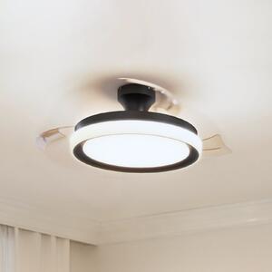 Philips Ανεμιστήρας οροφής LED Bliss μαύρος/λευκός, αθόρυβος, CCT, ρυθμιζόμενος, Μαύρο, Σαλόνι / τραπεζαρία, Μέταλλο, σύγχρονο