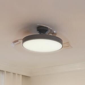 Philips Ανεμιστήρας οροφής LED Atlas, νικέλιο, αθόρυβος, CCT, ρυθμιζόμενος, Μεταλλικό, Σαλόνι / τραπεζαρία, Μέταλλο, σύγχρονο