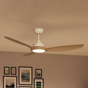 Philips Ανεμιστήρας LED Olas, Ø 132 εκ., καφέ/λευκό, CCT, ρυθμιζόμενος, Λευκό, Σαλόνι / τραπεζαρία, Πλαστικό, σύγχρονο