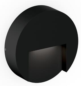 Wever & Ducré Lighting WEVER DUCRÉ Εξωτερικός φωτιστικός τοίχου LED Reto Round 1.3 μαύρος ματ, ρυθμιζόμενος, Μαύρο, Αλουμίνιο, σύγχρονο, Πρίζα τοίχου κάτω