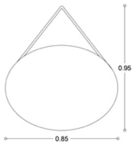 Χειροποίητος Καθρέπτης 85x65εκ. Oval Rope Project Mirrors (Σχοινί: Μαύρο)